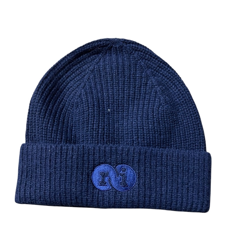 New Quince Mongolian Cashmere Ribbed Beanie in Navy